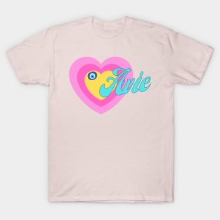 Avie in Colorful Heart Illustration T-Shirt